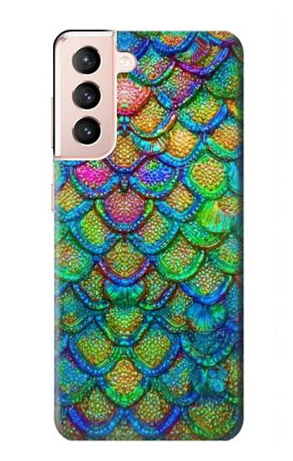 S4071 Écailles de sirène colorées Etui Coque Housse pour Samsung Galaxy S21 5G