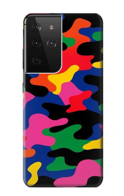 S4072 Camouflage coloré Etui Coque Housse pour Samsung Galaxy S21 Ultra 5G