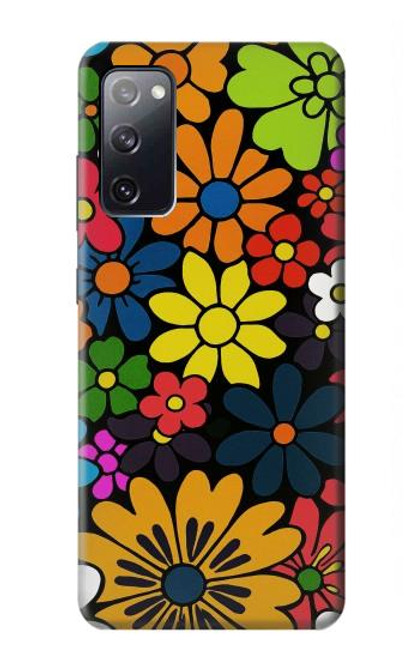 S4043 Fleurs colorées dessin animé Etui Coque Housse pour Samsung Galaxy S20 FE