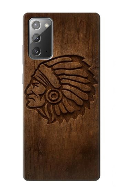 S4035 Sculpture sur bois amérindienne Etui Coque Housse pour Samsung Galaxy Note 20