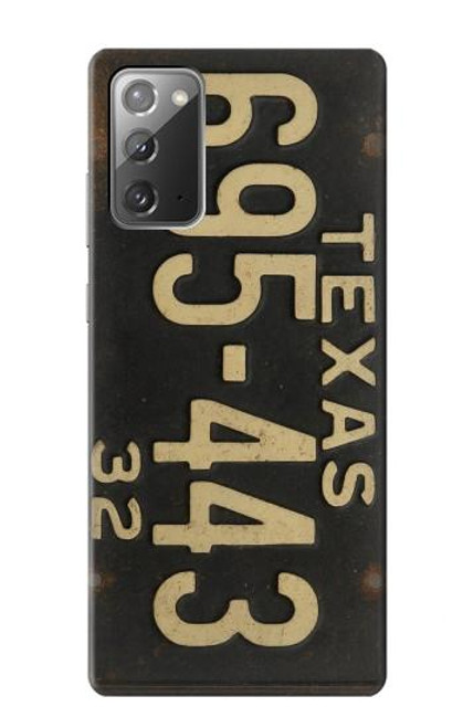 S4061 Plaque d'immatriculation vintage du Texas Etui Coque Housse pour Samsung Galaxy Note 20