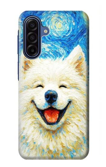 S4064 Chien souriant La Nuit étoilée de Van Gogh Etui Coque Housse pour Samsung Galaxy A17, A18