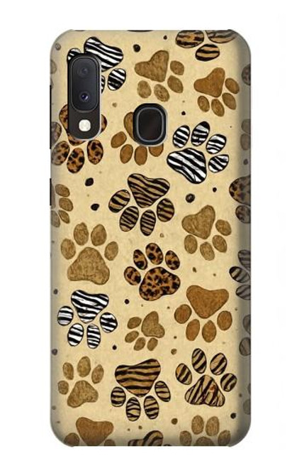 S4032 Empreinte de patte d'animal sauvage Etui Coque Housse pour Samsung Galaxy A20e