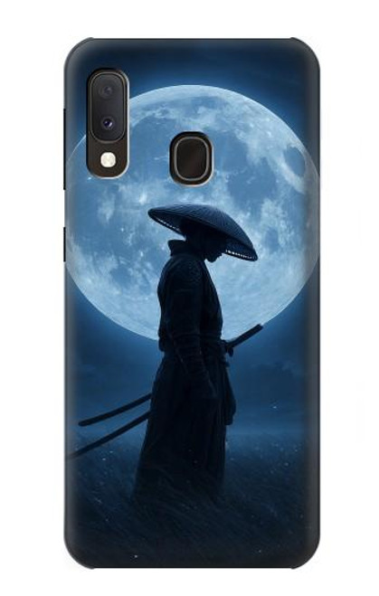 S4034 Nuit de lune de samouraï Etui Coque Housse pour Samsung Galaxy A20e
