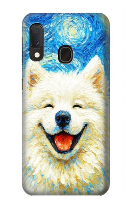 S4064 Chien souriant La Nuit étoilée de Van Gogh Etui Coque Housse pour Samsung Galaxy A20e