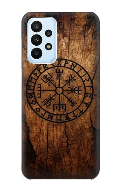 S4036 Boussole en bois viking Vegvisir Etui Coque Housse pour Samsung Galaxy A23