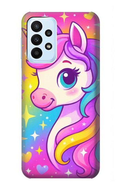 S4057 Licorne mignonne dessin animé Etui Coque Housse pour Samsung Galaxy A23