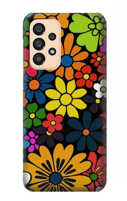 S4043 Fleurs colorées dessin animé Etui Coque Housse pour Samsung Galaxy A33 5G
