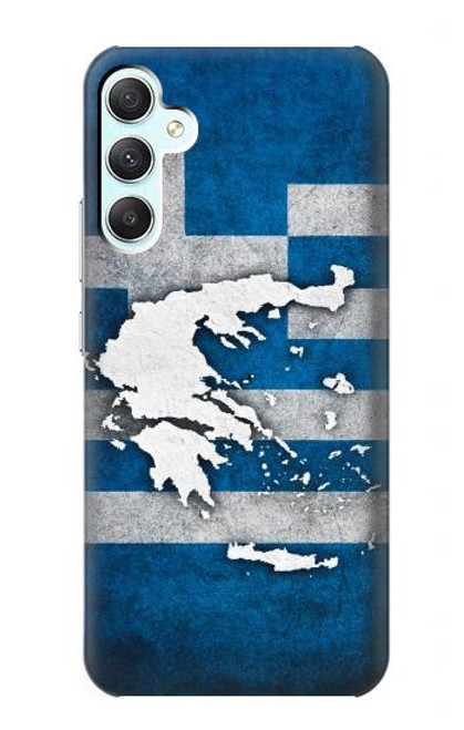 S4074 Le drapeau de la Grèce Etui Coque Housse pour Samsung Galaxy A34 5G