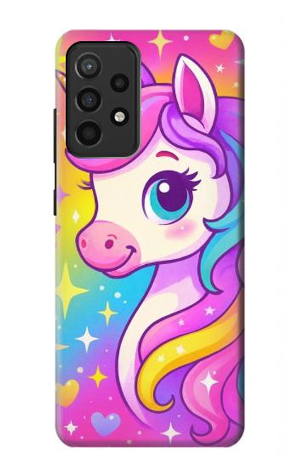 S4057 Licorne mignonne dessin animé Etui Coque Housse pour Samsung Galaxy A52, Galaxy A52 5G