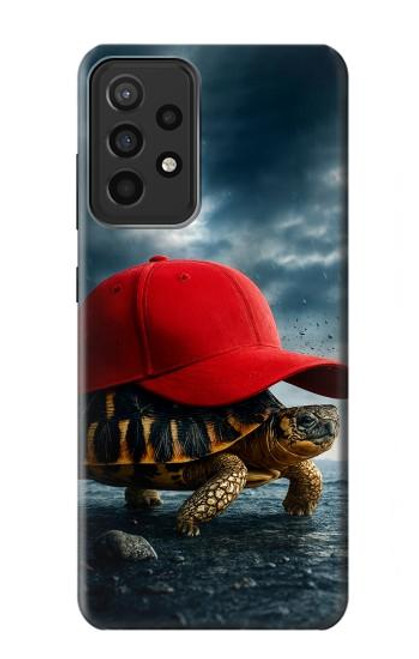 S4056 Tortue de Madagascar à bonnet rouge Etui Coque Housse pour Samsung Galaxy A52s 5G