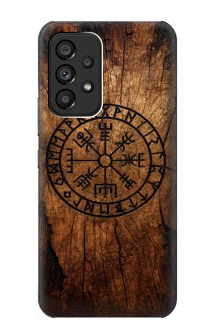 S4036 Boussole en bois viking Vegvisir Etui Coque Housse pour Samsung Galaxy A53 5G