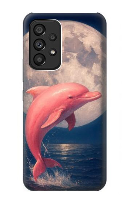 S4045 Nuit de lune de dauphin Etui Coque Housse pour Samsung Galaxy A53 5G