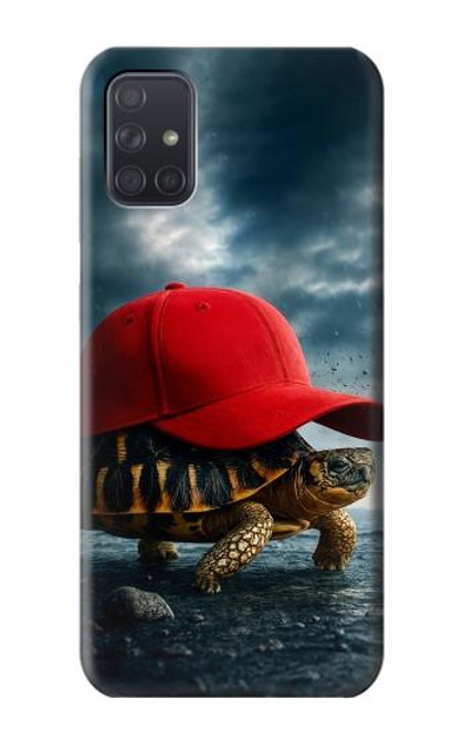 S4056 Tortue de Madagascar à bonnet rouge Etui Coque Housse pour Samsung Galaxy A71 5G