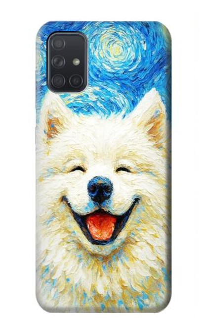 S4064 Chien souriant La Nuit étoilée de Van Gogh Etui Coque Housse pour Samsung Galaxy A71 5G