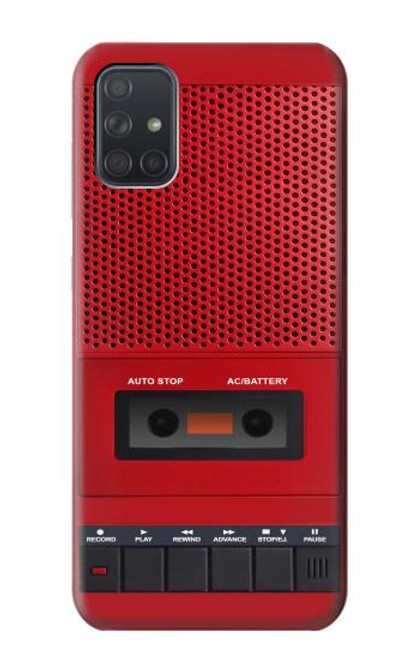 S4073 Cassette rouge vintage Graphique du joueur Etui Coque Housse pour Samsung Galaxy A71 5G