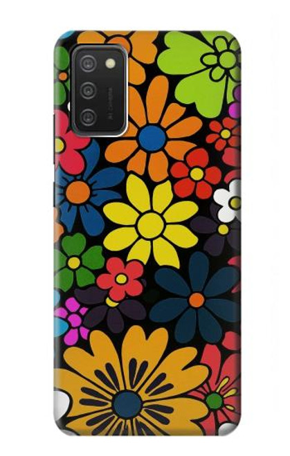 S4043 Fleurs colorées dessin animé Etui Coque Housse pour Samsung Galaxy A03S
