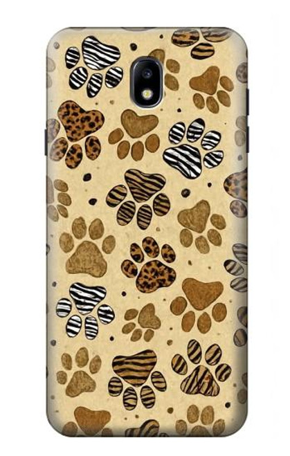 S4032 Empreinte de patte d'animal sauvage Etui Coque Housse pour Samsung Galaxy J7 (2018), J7 Aero, J7 Top, J7 Aura, J7 Crown, J7 Refine, J7 Eon, J7 V 2nd Gen, J7 Star