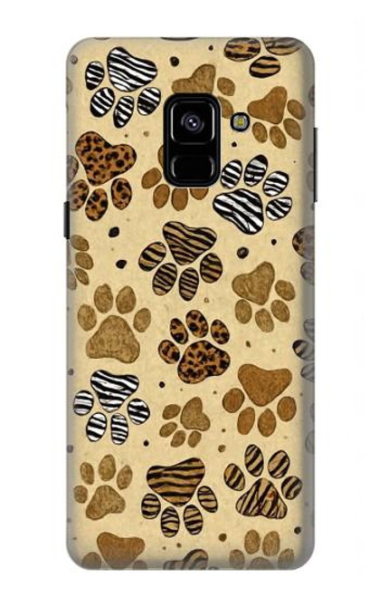 S4032 Empreinte de patte d'animal sauvage Etui Coque Housse pour Samsung Galaxy A8 (2018)