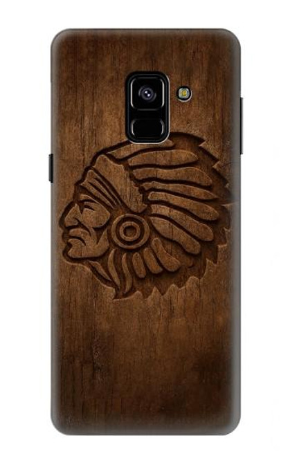S4035 Sculpture sur bois amérindienne Etui Coque Housse pour Samsung Galaxy A8 (2018)