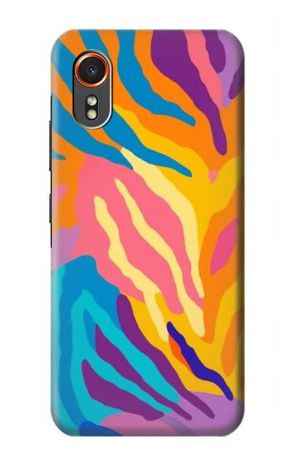 S4037 Motif zèbre coloré Etui Coque Housse pour Samsung Galaxy XCover7