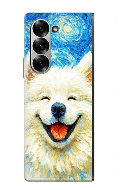 S4064 Chien souriant La Nuit étoilée de Van Gogh Etui Coque Housse pour Samsung Galaxy Z Fold 7