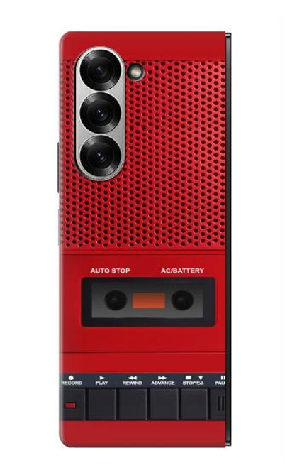 S4073 Cassette rouge vintage Graphique du joueur Etui Coque Housse pour Samsung Galaxy Z Fold 6