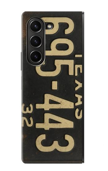 S4061 Plaque d'immatriculation vintage du Texas Etui Coque Housse pour Samsung Galaxy Z Fold 5