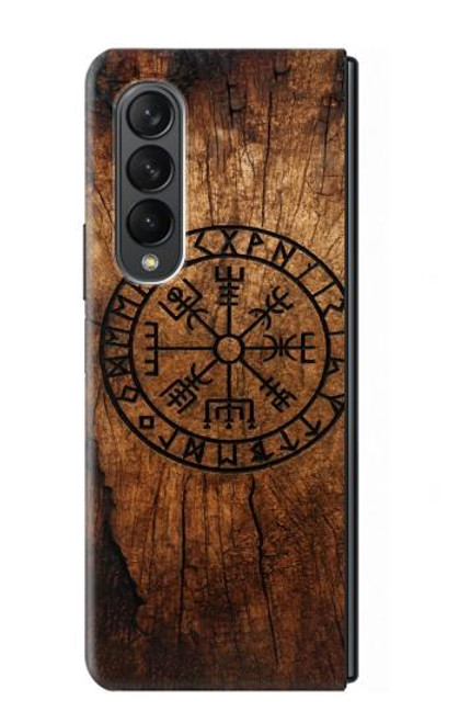 S4036 Boussole en bois viking Vegvisir Etui Coque Housse pour Samsung Galaxy Z Fold 3 5G