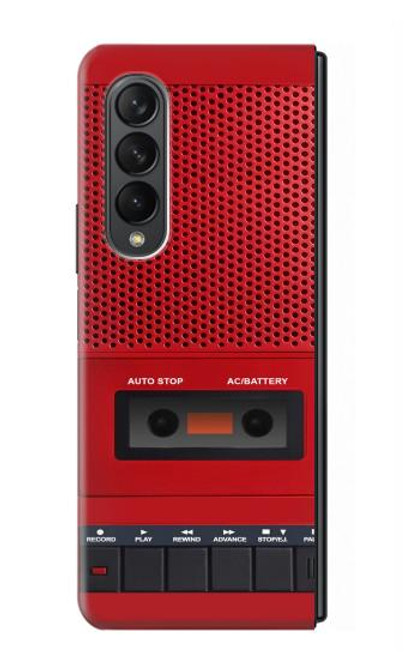 S4073 Cassette rouge vintage Graphique du joueur Etui Coque Housse pour Samsung Galaxy Z Fold 3 5G
