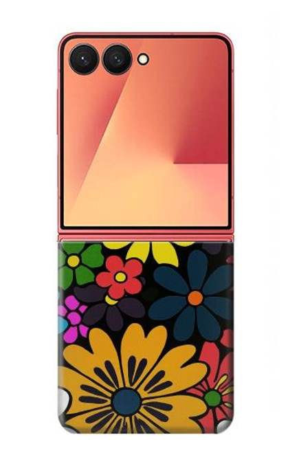 S4043 Fleurs colorées dessin animé Etui Coque Housse pour Samsung Galaxy Z Flip 7
