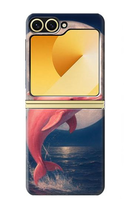 S4045 Nuit de lune de dauphin Etui Coque Housse pour Samsung Galaxy Z Flip 6, Flip 7 FE