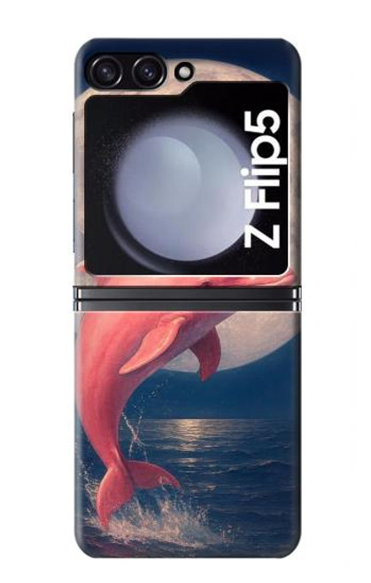 S4045 Nuit de lune de dauphin Etui Coque Housse pour Samsung Galaxy Z Flip 5