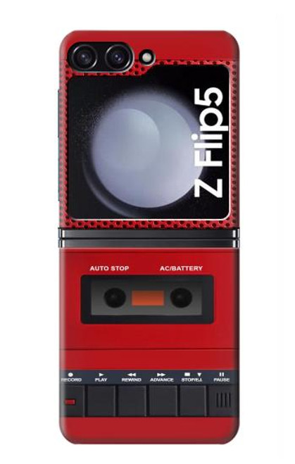 S4073 Cassette rouge vintage Graphique du joueur Etui Coque Housse pour Samsung Galaxy Z Flip 5