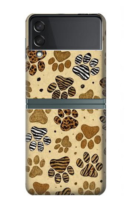S4032 Empreinte de patte d'animal sauvage Etui Coque Housse pour Samsung Galaxy Z Flip 3 5G
