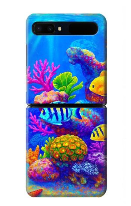S4058 Aquarium coloré Etui Coque Housse pour Samsung Galaxy Z Flip 5G