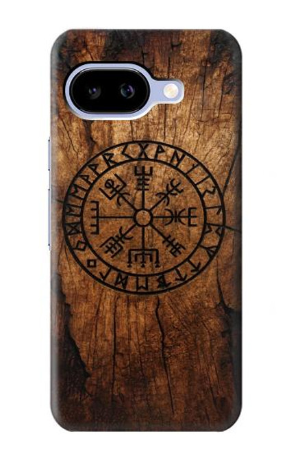 S4036 Boussole en bois viking Vegvisir Etui Coque Housse pour Google Pixel 9a