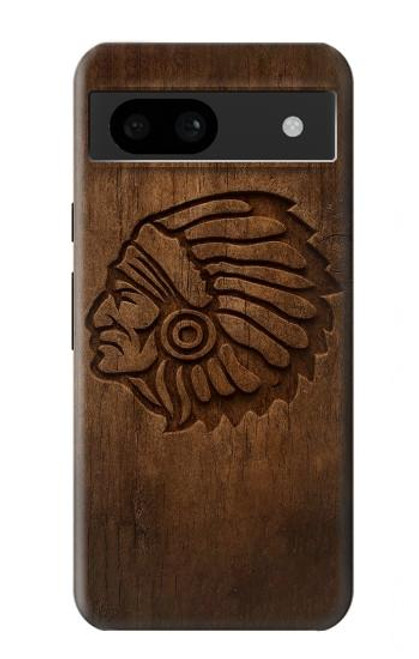 S4035 Sculpture sur bois amérindienne Etui Coque Housse pour Google Pixel 8a