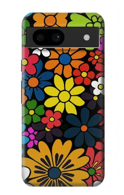 S4043 Fleurs colorées dessin animé Etui Coque Housse pour Google Pixel 8a