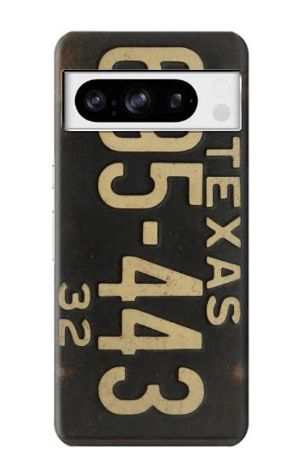 S4061 Plaque d'immatriculation vintage du Texas Etui Coque Housse pour Google Pixel 8 pro