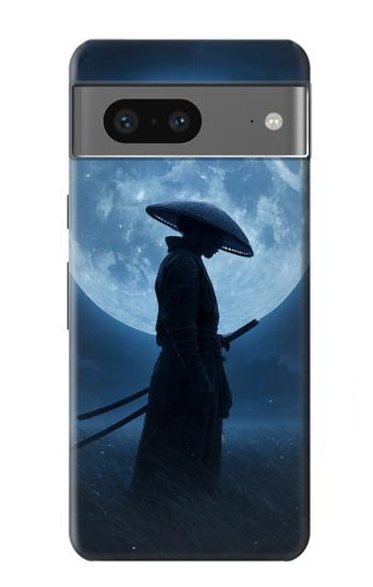 S4034 Nuit de lune de samouraï Etui Coque Housse pour Google Pixel 7a