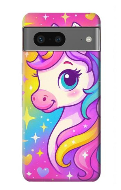 S4057 Licorne mignonne dessin animé Etui Coque Housse pour Google Pixel 7