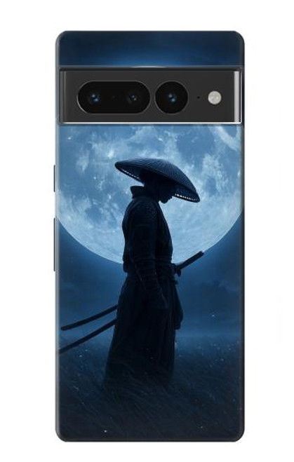 S4034 Nuit de lune de samouraï Etui Coque Housse pour Google Pixel 7 Pro