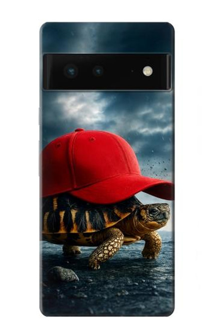 S4056 Tortue de Madagascar à bonnet rouge Etui Coque Housse pour Google Pixel 6