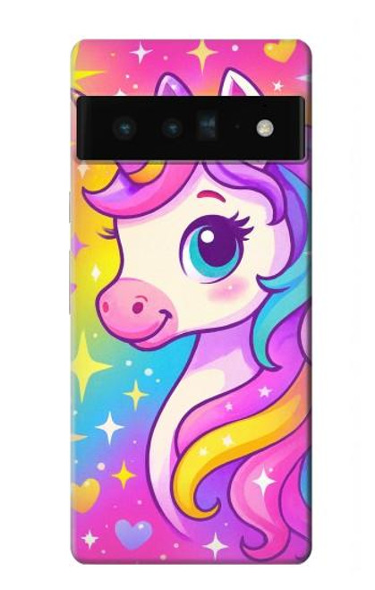 S4057 Licorne mignonne dessin animé Etui Coque Housse pour Google Pixel 6 Pro