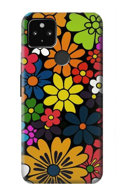 S4043 Fleurs colorées dessin animé Etui Coque Housse pour Google Pixel 4a 5G