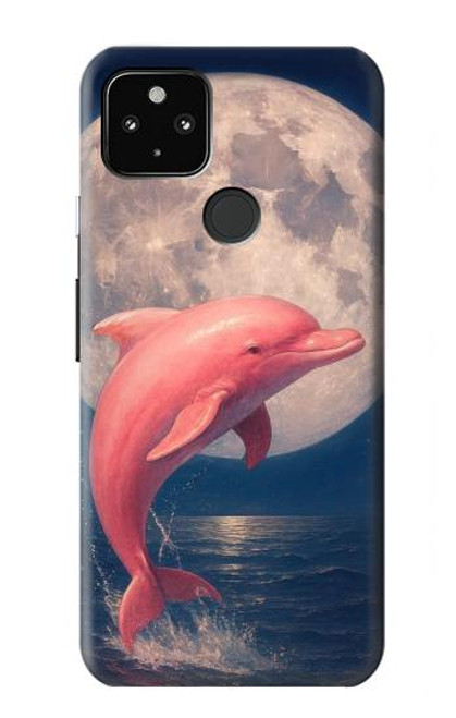 S4045 Nuit de lune de dauphin Etui Coque Housse pour Google Pixel 4a 5G