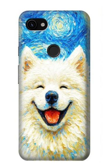 S4064 Chien souriant La Nuit étoilée de Van Gogh Etui Coque Housse pour Google Pixel 3a XL