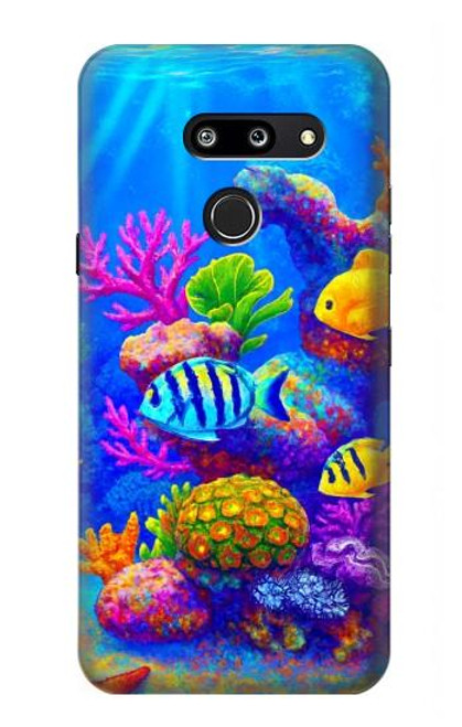 S4058 Aquarium coloré Etui Coque Housse pour LG G8 ThinQ