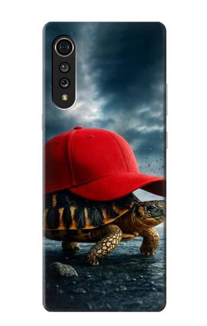 S4056 Tortue de Madagascar à bonnet rouge Etui Coque Housse pour LG Velvet